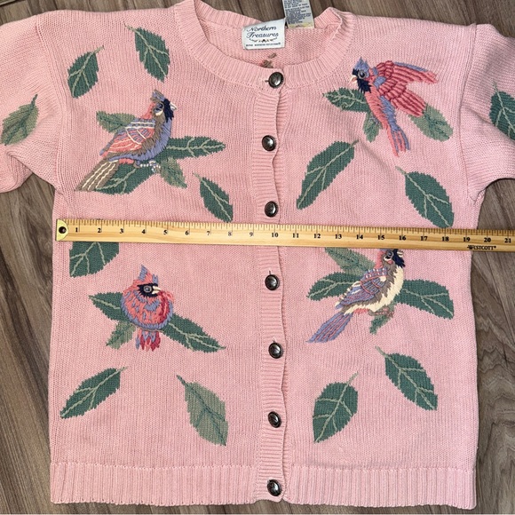 🌸 Vintage 90s Embroidered Northern Treasures Bird Cardigan 🦜🕊️ - Picture 5 of 15
